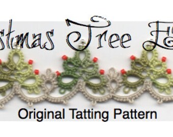 Christmas Tree Edging with Corner -  TATTING PATTERN