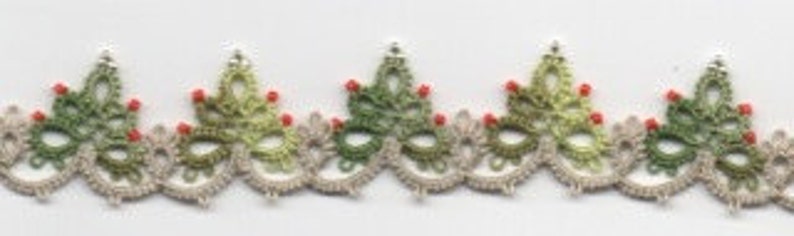 Christmas Tree Edging with Corner TATTING PATTERN image 3