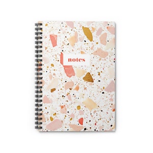 Terrazzo Notebook, Terrazzo Pattern, Terrazzo Design, Terrazzo Inspired Spiral Notebook - Ruled Line