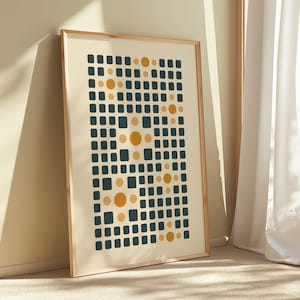 Modern Geometric Wall Art Printable Mid Century Abstract Wall Decor Digital Download Art Minimalist Circles Print