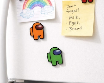 Among Us Crewmate Magnets-Choose Your Colors or Collect the Full Set-Gamer Fridge Decor-Locker Mates-Whiteboard Watchers