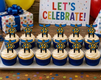 Scooby-Doo Inspired SD Cupcake Toppers | Mystery Party Decorations | 3D Printed Birthday Cupcake Picks | Set of 6 or 12