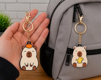 Capybara Keychains| Kawaii Backpack Charm | Capybara Gift | Bag Accessory