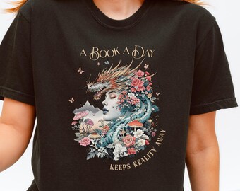 A Book a Day Boxy Crop | Comfort Colors® Garment-dyed Tee | Dragon Gift for Her Top