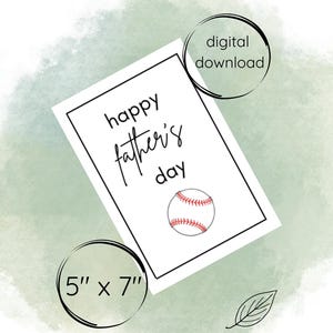 Festa del papà / Baseball / Biglietto d'auguri per la festa del papà per gli appassionati di baseball / Download digitale / Stampabile