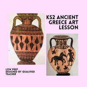 Plan de lección de cerámica griega antigua KS2 / Recurso intercurricular de historia de primaria / Actividad de diseño de patrones / Descarga digital