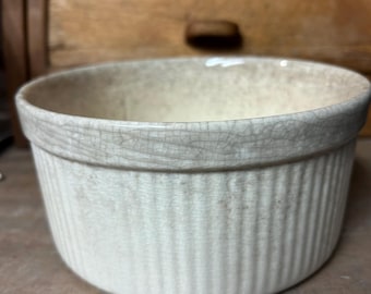 Cuenco para soufflé vintage con textura craquelada y teñida