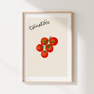 Tomatoes Print | Kitchen Print | Illustration | Wall Art | Minimalist Modern | Instant Digital Download