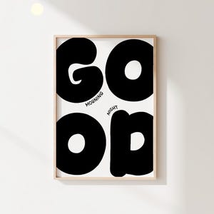 Good Morning Good Night Print | Bold Bedroom Wall Art (Digital Download)