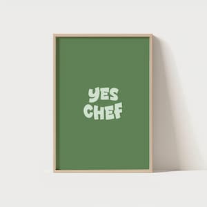 Yes Chef Print | Bold Colorful Kitchen Wall Art (Digital Download)