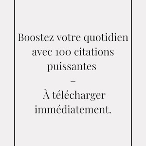 100 Inspirational Quotes White Background - Printable Posters - Personal Development and French Motivation - Instant Download