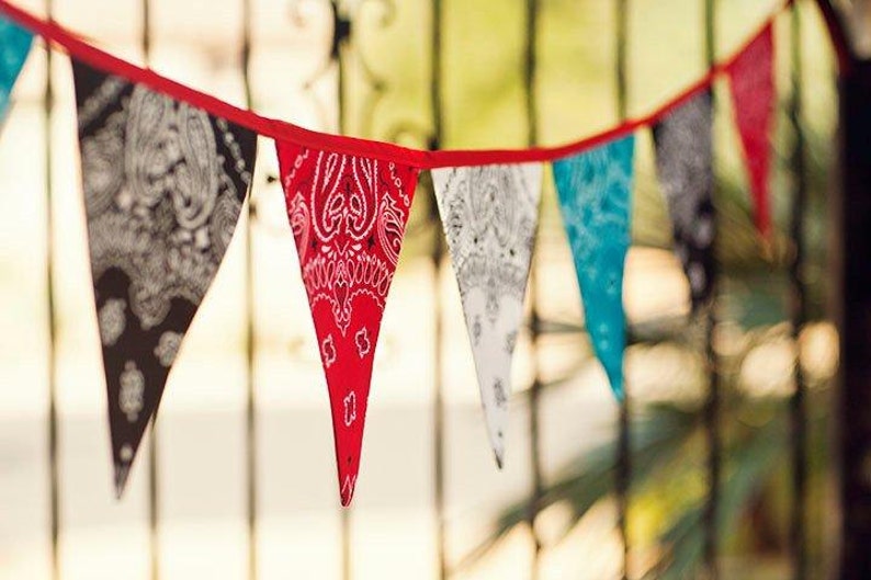 Boys Cowboy Bandana Fabric Banner / Fabric Bunting Banner / Etsy