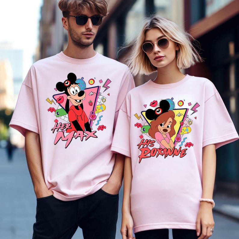 Max and Roxanne Matching Disney Shirts, A Goofy Movie Powerline Shirt for Couple, Vintage Disney World Tee, Max Goof Roxanne Tee, Lovers Tee bild 4