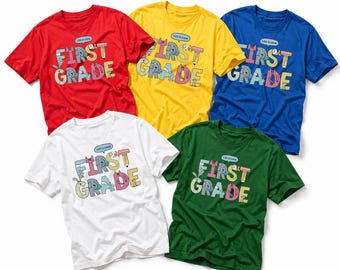 Camiseta Life Is Good para primer grado, camiseta de regreso a clases para primer grado, camiseta de elefante y cerdito, camiseta gráfica personalizada para maestros infantiles, lindo atuendo escolar
