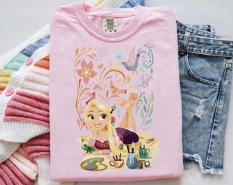 Comfort Colors® Vintage Disney Tangled Rapunzel Shirt, Disney Watercolor Princess Rapunzel shirt, Lost Princess Tee, Magic Kingdom