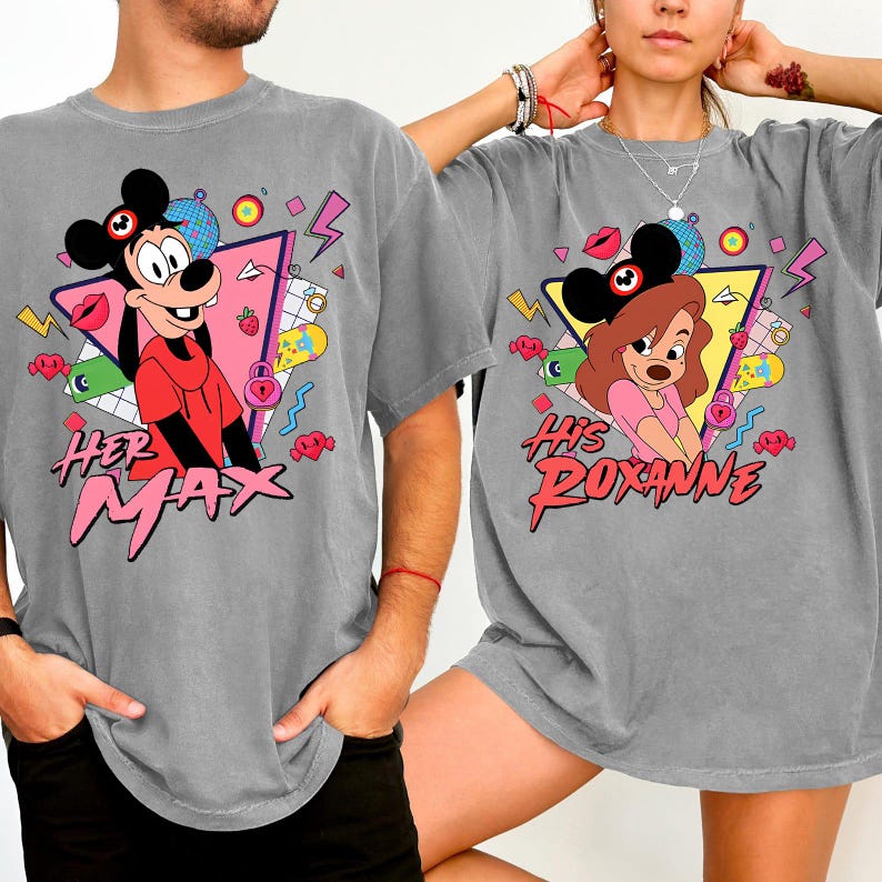 Max and Roxanne Matching Disney Shirts, A Goofy Movie Powerline Shirt for Couple, Vintage Disney World Tee, Max Goof Roxanne Tee, Lovers Tee bild 7