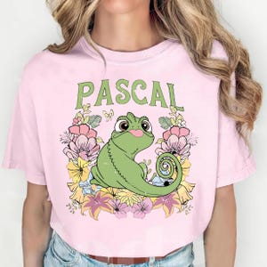 Vintage Floral Tangled Pascal Comfort Colors Shirt, Disney Pascal Tangled Rapunzel Shirt, Magic Kingdom Shirt, Disney Princess, Cute Disney