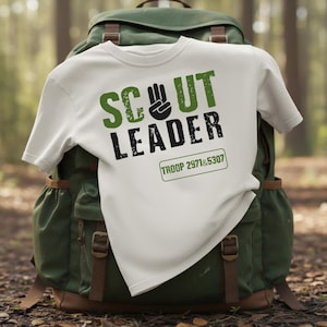 Scout Leader Shirt, Custom Troop Number T-shirt, Scouting Volunteer Apparel, Personalized Scout Master Tee, Boy Girl Scout Troop Leader Top image 1