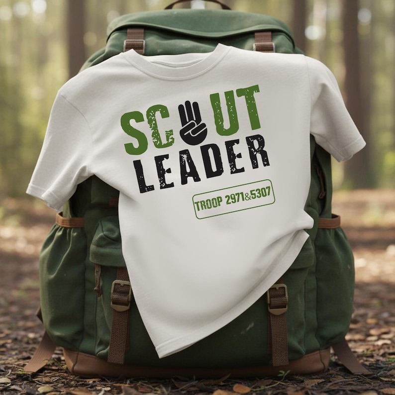Scout Leader Shirt, Custom Troop Number T-shirt, Scouting Volunteer Apparel, Personalized Scout Master Tee, Boy Girl Scout Troop Leader Top image 1