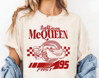 Comfort Colors® Vintage Lightning McQueen Shirt, McQueen T-Shirt, Disney Pixar Car Shirt, Radiator Springs Tee, Piston Cup Champion Tee