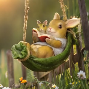 Small Rabbit Figurine, Cute Hanging Garden Ornament, Small Whimsical Garden Decoration Rabbit Hanging Bunny Rabbit For Garden Decoration