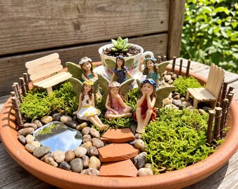 20-teiliges Feengarten-Zubehör â Miniatur-Figuren & Deko-Set FĂŒr Terrarium, Puppenhaus & Blumentöpfe