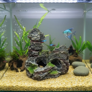Harz-Aquariumhöhle - Gestapeltes Steinfischversteck, Nano-Tankdekor
