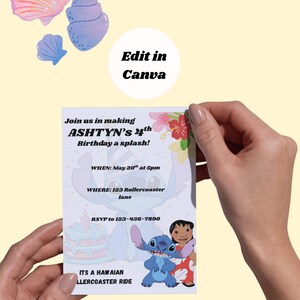 Convite de aniversário Lilo e Stitch