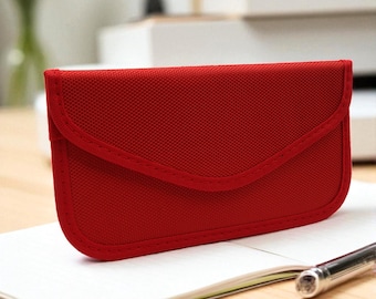 RFID Signal Blocking Bag, Orange Faraday Protection Key Purse, Anti-hacking Anti Theft Safety Accessory, Fob Holder Protected Clutch Pouch