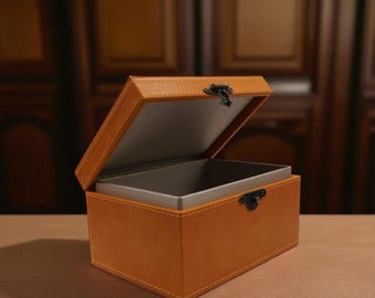 Personalized RFID Blocking Leather Box: Engraved Faraday Cage