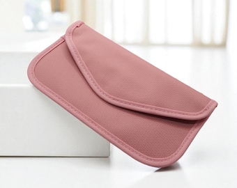 Étui porte-clés rose avec protection RFID, pochette antivol (10 x 20 cm)
