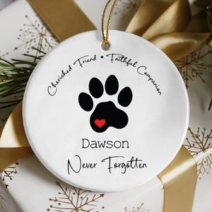 Personalized Dog Memorial Ornament • Custom Pet Loss Keepsake • Pet Memorial Christmas Ornament