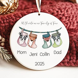 Personalized Family Of Four Christmas Ornament, Custom Stocking Christmas Ornament for Family, Keepsake Gift for Family, Family of Four Gift