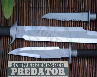 Lot of 3 | Handmade Arnold Schwarzenegger Predator Knife,Jack Crain Predator Knife and LLS Hunter Knife | Movie Knife | Best Gift For Men/Gf