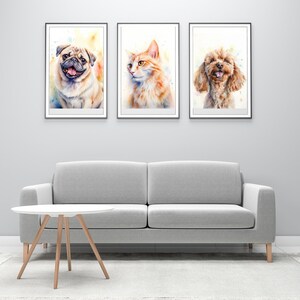Aquarell Tierportraits, Portraits vom Foto, Digitalmalerei vom Foto, Portrait von Haustieren