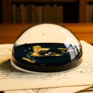 Large Flat Earth Paperweight, 4 inch diameter