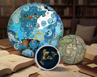 Flat Earth Collection, Kunstharz-Tellerdisplay, 3er-Set