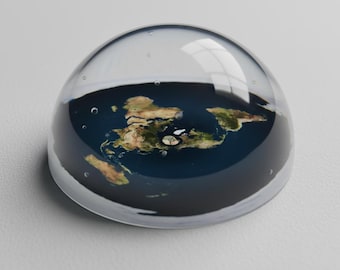 Presse-papiers Flat Earth, dôme, 3 pouces de diamètre