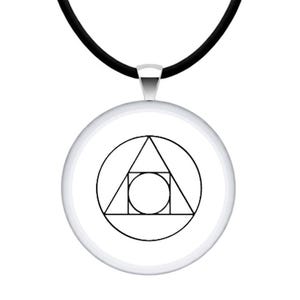 Quintessence Aether Alchemical Pendant Necklace, Resin, on a black leather rope chain