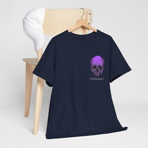 Graphic Tee, Dripping Skull Print, Unisex Heavy Cotton Shirt mockup 13