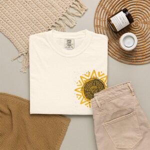 Aztec Sun Symbol T-Shirt, Boho Spiritual Graphic Tee mockup 20