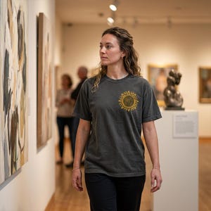 Aztec Sun Symbol T-Shirt, Boho Spiritual Graphic Tee mockup 13