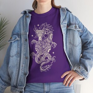 Mythic Dragon Boho Sun Symbol Graphic Tee, Spiritual Fantasy Art Shirt mockup 11