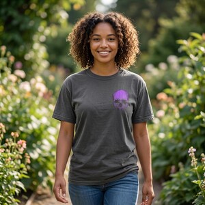 Graphic Tee, Dripping Skull Print, Unisex Heavy Cotton Shirt mockup 4