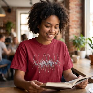 Dark Tribal Abstract Symbol Graphic Tee, Edgy Alternative Art Shirt mockup 5