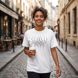 Dark Tribal Abstract Symbol Graphic Tee, Edgy Alternative Art Shirt mockup 3