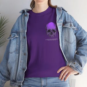Graphic Tee, Dripping Skull Print, Unisex Heavy Cotton Shirt mockup 10