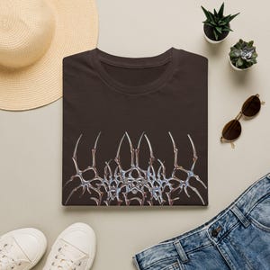 Dark Tribal Abstract Symbol Graphic Tee, Edgy Alternative Art Shirt mockup 19