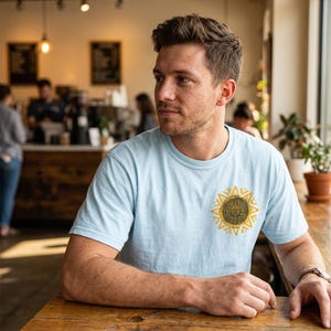 Aztec Sun Symbol T-Shirt, Boho Spiritual Graphic Tee mockup 12