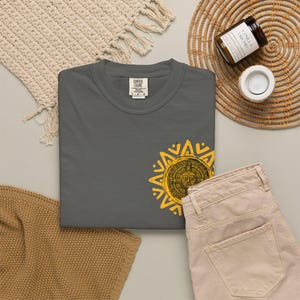Aztec Sun Symbol T-Shirt, Boho Spiritual Graphic Tee mockup 19